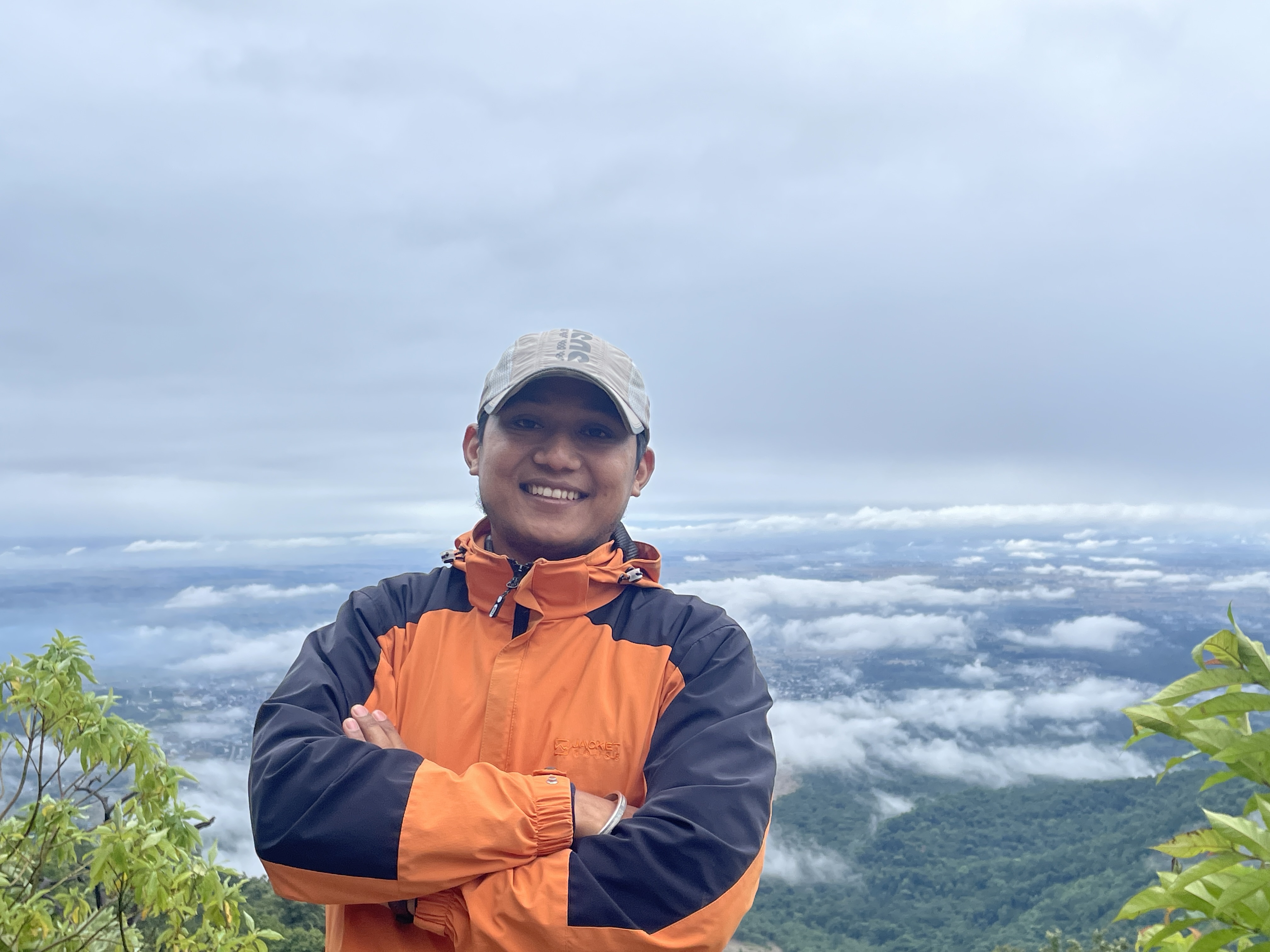 Kamal Shrestha on a mountain summit